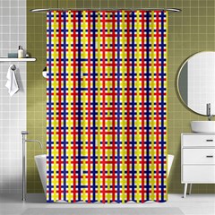 Yellow Blue Red Lines Color Pattern Shower Curtain 48  X 72  (small) 