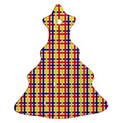 Yellow Blue Red Lines Color Pattern Ornament (christmas Tree)  by Simbadda