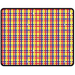 Yellow Blue Red Lines Color Pattern Double Sided Fleece Blanket (medium) 