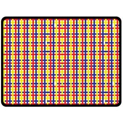 Yellow Blue Red Lines Color Pattern Double Sided Fleece Blanket (large) 