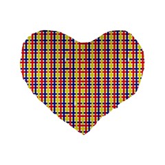 Yellow Blue Red Lines Color Pattern Standard 16  Premium Flano Heart Shape Cushions