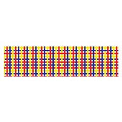 Yellow Blue Red Lines Color Pattern Satin Scarf (oblong)