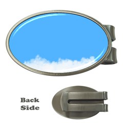 Blue Sky Clouds Day Money Clips (oval)  by Simbadda