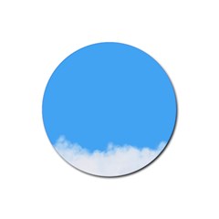 Blue Sky Clouds Day Rubber Coaster (round)  by Simbadda