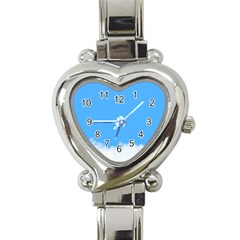 Blue Sky Clouds Day Heart Italian Charm Watch