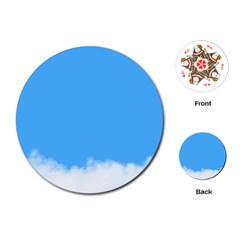 Blue Sky Clouds Day Playing Cards (round) 