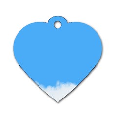 Blue Sky Clouds Day Dog Tag Heart (One Side)