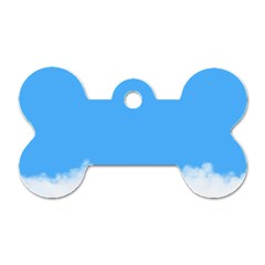 Blue Sky Clouds Day Dog Tag Bone (one Side) by Simbadda