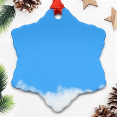 Blue Sky Clouds Day Snowflake Ornament (two Sides) by Simbadda