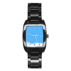 Blue Sky Clouds Day Stainless Steel Barrel Watch