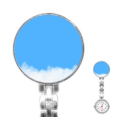 Blue Sky Clouds Day Stainless Steel Nurses Watch