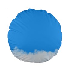 Blue Sky Clouds Day Standard 15  Premium Flano Round Cushions