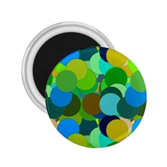 Green Aqua Teal Abstract Circles 2 25  Magnets by Simbadda