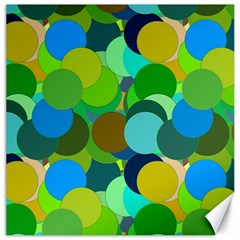 Green Aqua Teal Abstract Circles Canvas 12  X 12   by Simbadda