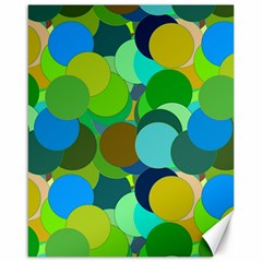 Green Aqua Teal Abstract Circles Canvas 16  X 20  