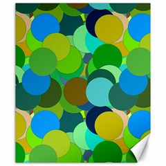 Green Aqua Teal Abstract Circles Canvas 20  X 24  