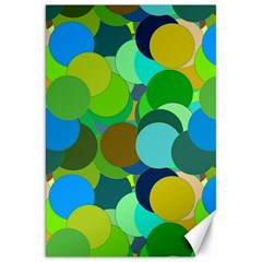 Green Aqua Teal Abstract Circles Canvas 20  X 30  