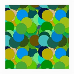 Green Aqua Teal Abstract Circles Medium Glasses Cloth (2-side) by Simbadda