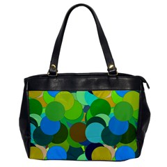 Green Aqua Teal Abstract Circles Office Handbags by Simbadda