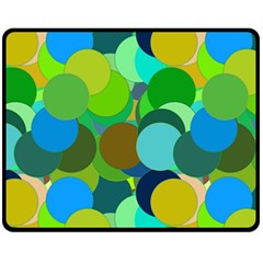 Green Aqua Teal Abstract Circles Fleece Blanket (medium) 