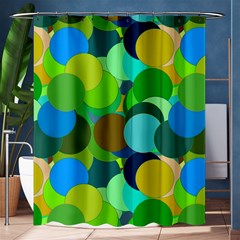 Green Aqua Teal Abstract Circles Shower Curtain 60  X 72  (medium) 