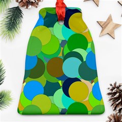 Green Aqua Teal Abstract Circles Ornament (bell)