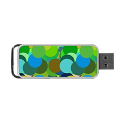 Green Aqua Teal Abstract Circles Portable Usb Flash (two Sides)