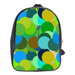 Green Aqua Teal Abstract Circles School Bags (xl) 