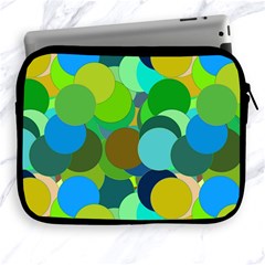 Green Aqua Teal Abstract Circles Apple Ipad 2/3/4 Zipper Cases by Simbadda