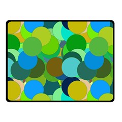 Green Aqua Teal Abstract Circles Double Sided Fleece Blanket (small) 