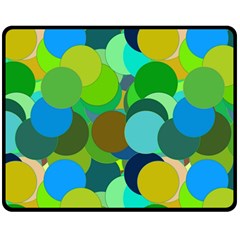 Green Aqua Teal Abstract Circles Double Sided Fleece Blanket (medium)  by Simbadda