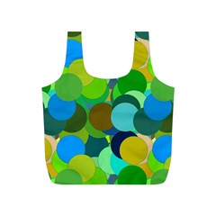 Green Aqua Teal Abstract Circles Full Print Recycle Bags (s) 