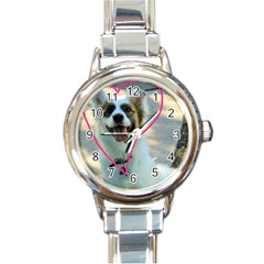 I Love You Round Italian Charm Watch