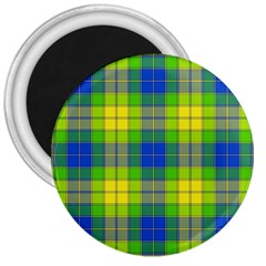 Spring Plaid Yellow 3  Magnets by Simbadda