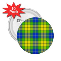 Spring Plaid Yellow 2 25  Buttons (10 Pack)  by Simbadda