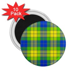 Spring Plaid Yellow 2 25  Magnets (10 Pack) 