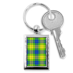 Spring Plaid Yellow Key Chains (rectangle)  by Simbadda