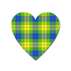 Spring Plaid Yellow Heart Magnet by Simbadda