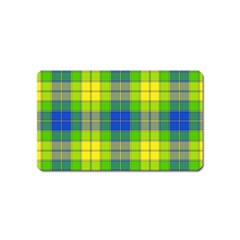 Spring Plaid Yellow Magnet (name Card) by Simbadda