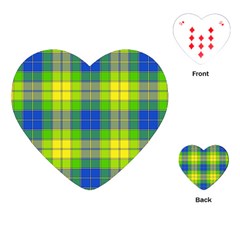 Spring Plaid Yellow Playing Cards (heart) 