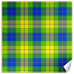 Spring Plaid Yellow Canvas 16  X 16   by Simbadda