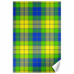 Spring Plaid Yellow Canvas 24  X 36 