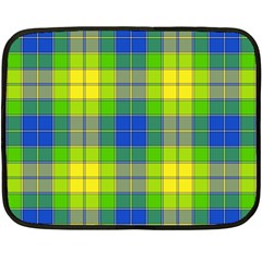 Spring Plaid Yellow Double Sided Fleece Blanket (mini) 