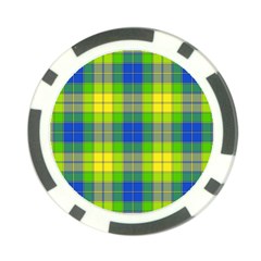 Spring Plaid Yellow Poker Chip Card Guard (10 Pack)