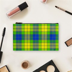 Spring Plaid Yellow Cosmetic Bag (small)  by Simbadda