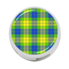 Spring Plaid Yellow 4-port Usb Hub (one Side)