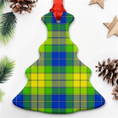 Spring Plaid Yellow Ornament (christmas Tree) 