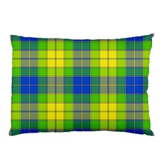 Spring Plaid Yellow Pillow Case (two Sides) by Simbadda