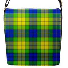 Spring Plaid Yellow Flap Messenger Bag (s) by Simbadda