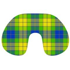 Spring Plaid Yellow Travel Neck Pillows